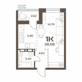 Квартира 28,1 м², 1-комнатная - изображение 1