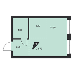 Квартира 28,7 м², студия - изображение 2