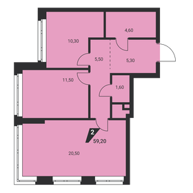 60,1 м², 2-комнатная квартира 8 053 400 ₽ - изображение 34