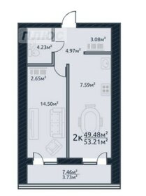 Квартира 53,2 м², 2-комнатная - изображение 1