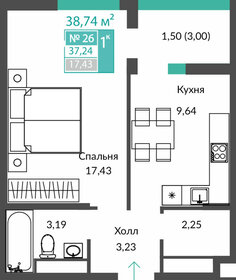 Квартира 37,2 м², 1-комнатная - изображение 1