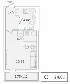 24 м², квартира-студия 4 050 000 ₽ - изображение 72