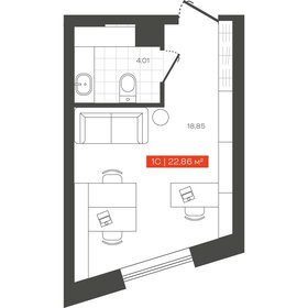 Квартира 22,9 м², 1-комнатные - изображение 1