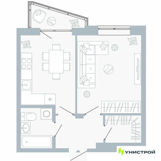 39,2 м², 1-комнатная квартира 5 600 000 ₽ - изображение 1