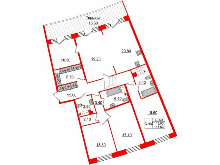 143,6 м², 4-комнатная квартира 67 492 000 ₽ - изображение 1