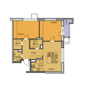 67,5 м², 2-комнатная квартира 10 840 000 ₽ - изображение 30