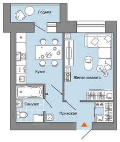 Квартира 36 м², 1-комнатная - изображение 1