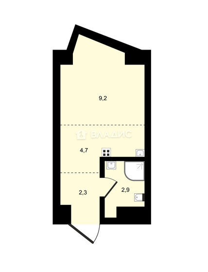 19,1 м², квартира-студия 13 400 000 ₽ - изображение 1