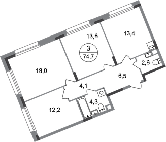 76,2 м², 3-комнатная квартира 17 000 000 ₽ - изображение 104