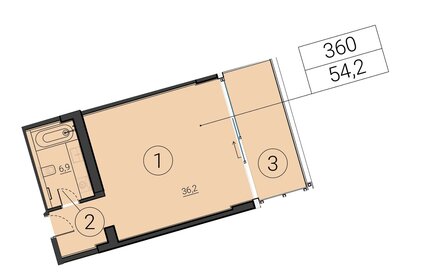 45,6 м², 1-комнатная квартира 23 100 000 ₽ - изображение 68