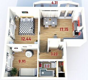 50 м², 1-комнатная квартира 17 000 000 ₽ - изображение 100