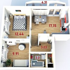 Квартира 48 м², 2-комнатная - изображение 2