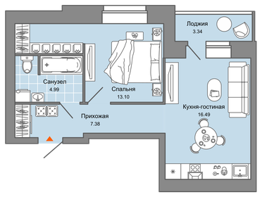 43,6 м², 2-комнатная квартира 5 499 000 ₽ - изображение 82
