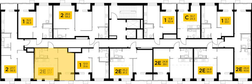 37,7 м², 2-комнатная квартира 8 279 210 ₽ - изображение 92