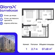 Квартира 37,7 м², 1-комнатная - изображение 2