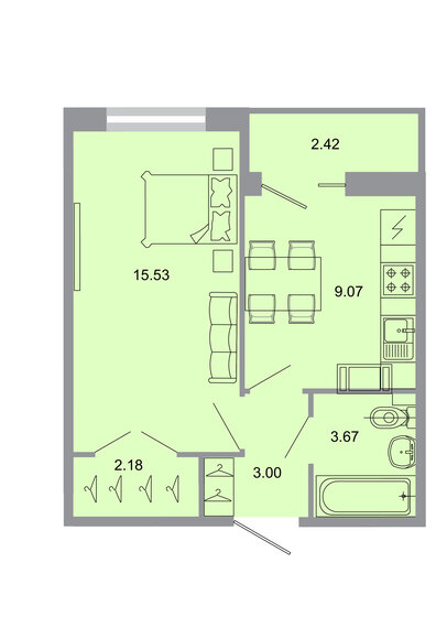 33,9 м², 1-комнатная квартира 5 593 500 ₽ - изображение 1