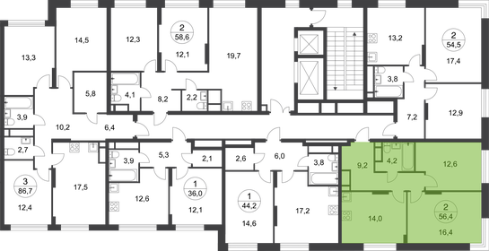 Квартира 56,4 м², 2-комнатная - изображение 2