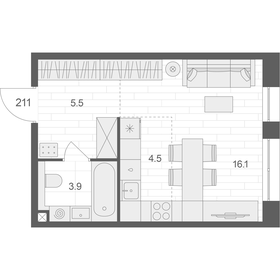 18 м², 1-комнатные апартаменты 7 400 000 ₽ - изображение 124