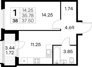40,5 м², 1-комнатные апартаменты 6 000 000 ₽ - изображение 72