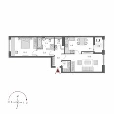 Квартира 68,9 м², 2-комнатная - изображение 2