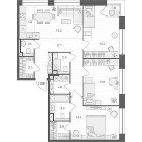 107 м², 3-комнатная квартира 57 000 000 ₽ - изображение 78