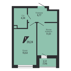 Квартира 39,2 м², 1-комнатная - изображение 2