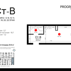 Квартира 23,6 м², студия - изображение 2