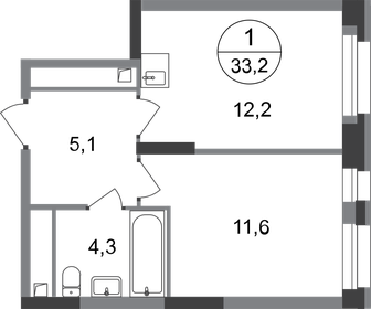 32,9 м², 1-комнатная квартира 8 574 864 ₽ - изображение 13