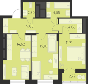 63,6 м², 2-комнатная квартира 8 128 000 ₽ - изображение 18