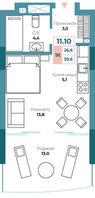 38,2 м², 1-комнатная квартира 11 645 018 ₽ - изображение 18