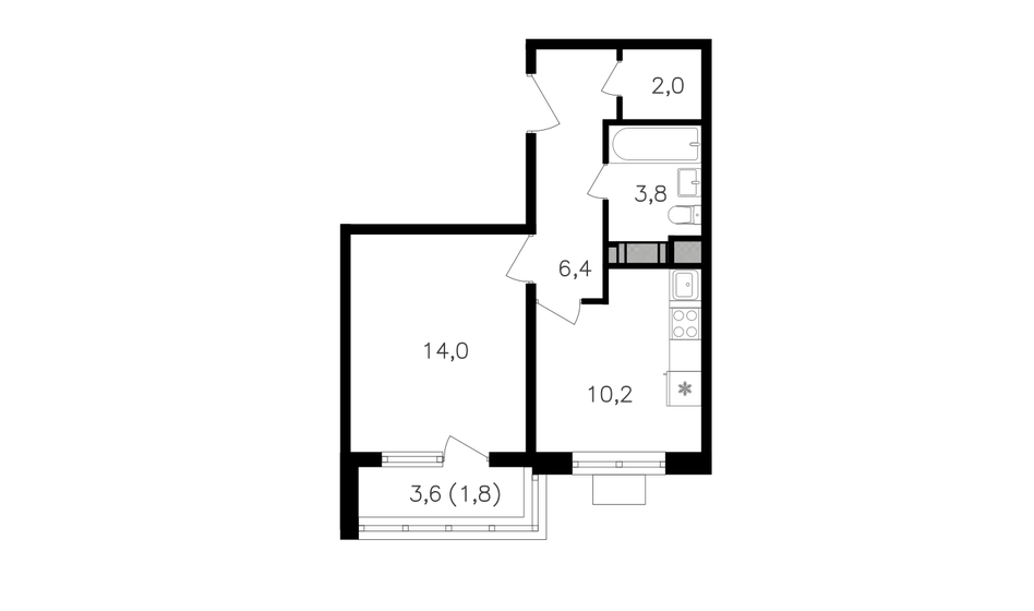 38,2 м², 1-комнатная квартира 16 445 100 ₽ - изображение 1
