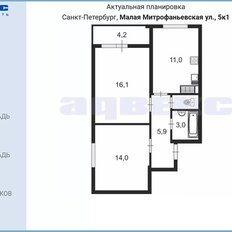 Квартира 54 м², 2-комнатная - изображение 2