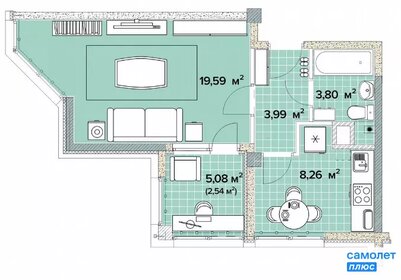 Квартира 38 м², 1-комнатная - изображение 1