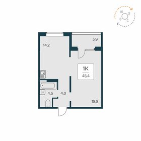 Квартира 45,4 м², 1-комнатная - изображение 1