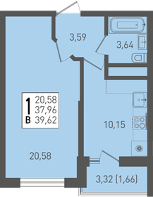 39,6 м², 1-комнатная квартира 4 992 120 ₽ - изображение 17