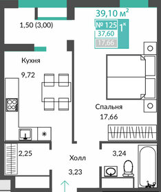 Квартира 37,6 м², 1-комнатная - изображение 1