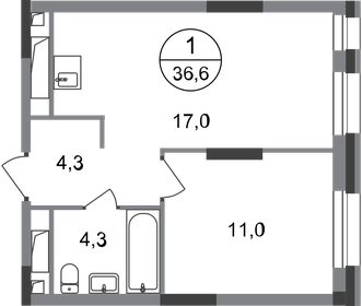 36,1 м², 1-комнатная квартира 8 990 000 ₽ - изображение 19