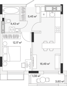 Квартира 39,6 м², 1-комнатная - изображение 1