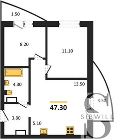 53,9 м², 2-комнатная квартира 8 999 000 ₽ - изображение 75