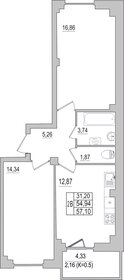 Квартира 57,1 м², 2-комнатная - изображение 1