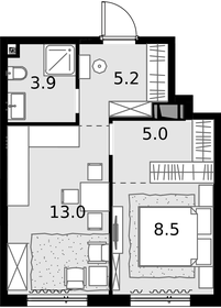 38,4 м², 1-комнатная квартира 11 100 000 ₽ - изображение 94