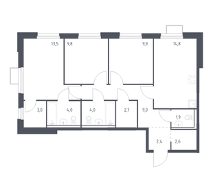 Квартира 77,6 м², 3-комнатная - изображение 1