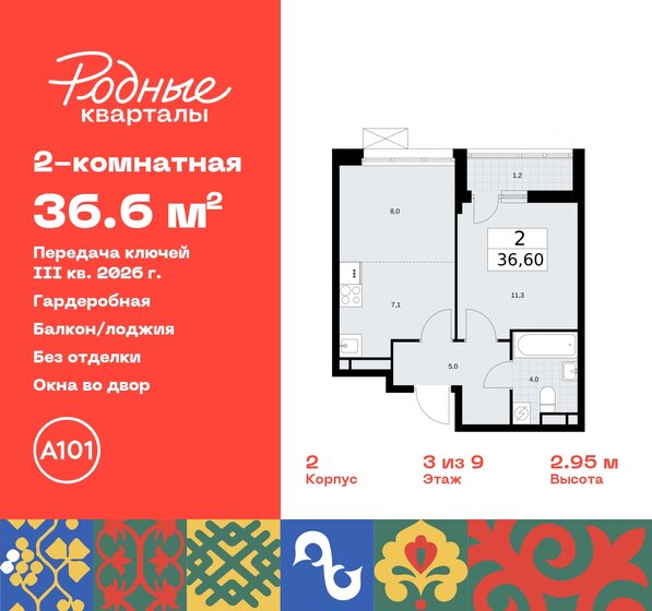 36,6 м², 2-комнатная квартира 7 747 598 ₽ - изображение 32