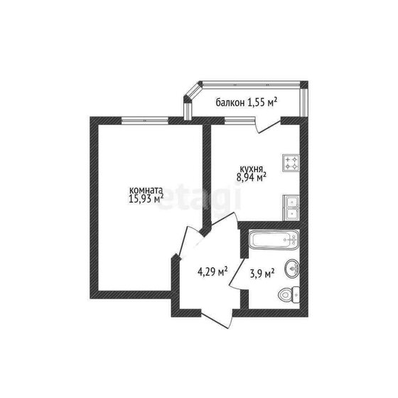 33,1 м², 1-комнатная квартира 4 000 000 ₽ - изображение 1