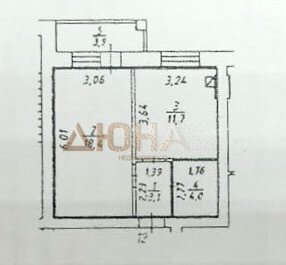 Квартира 37,2 м², 1-комнатная - изображение 1