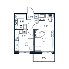 Квартира 34,9 м², 1-комнатная - изображение 1