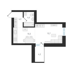Квартира 34,8 м², студия - изображение 1
