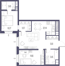 62,5 м², 2-комнатная квартира 24 093 750 ₽ - изображение 12