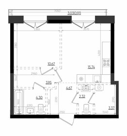 Квартира 45,9 м², 1-комнатная - изображение 1