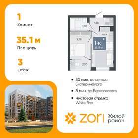 Квартира 35,2 м², 1-комнатная - изображение 1